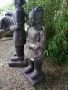 Product image 4 of the product “Chinese warrior, standing, 120 cm height, cast stone, handcrafted & coloured ”